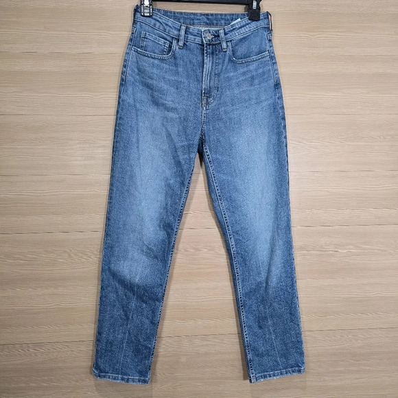 Everlane The High Rise Straight Jean‎ Women's Size 25 Blue Stretch Denim - Picture 1 of 6